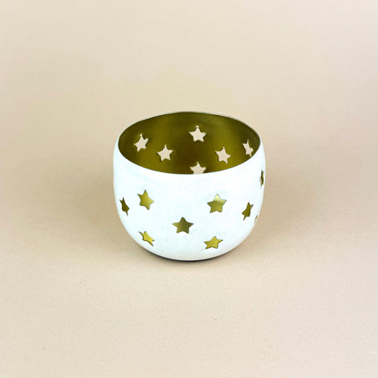 Cream Star Cut Out Tea Light-Holder 7cm