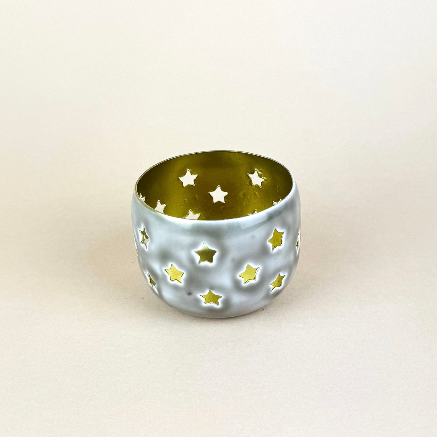 Grey Star Cut Out Tea Light-Holder 7cm