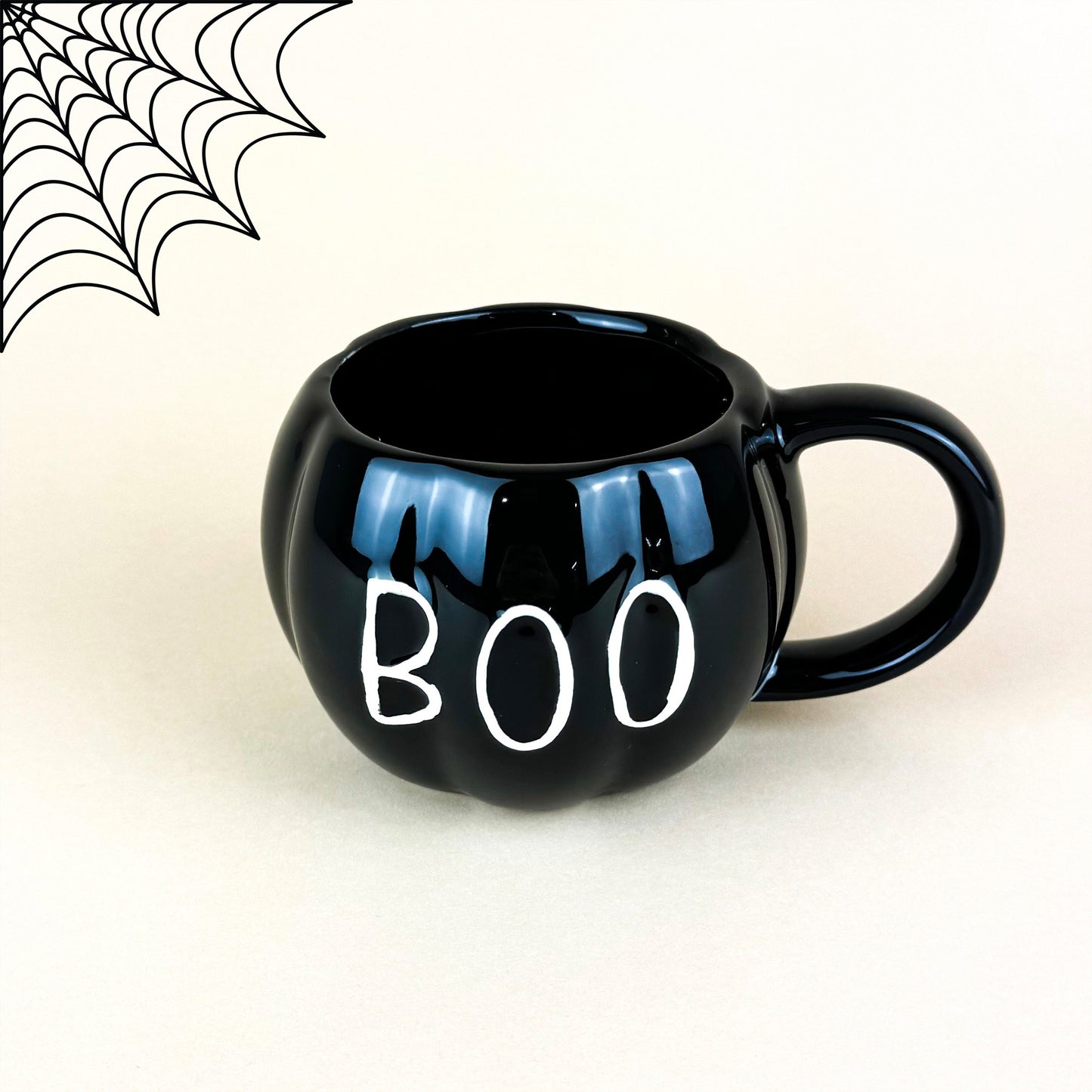 Black Boo Pumpkin Mug 13.5cm