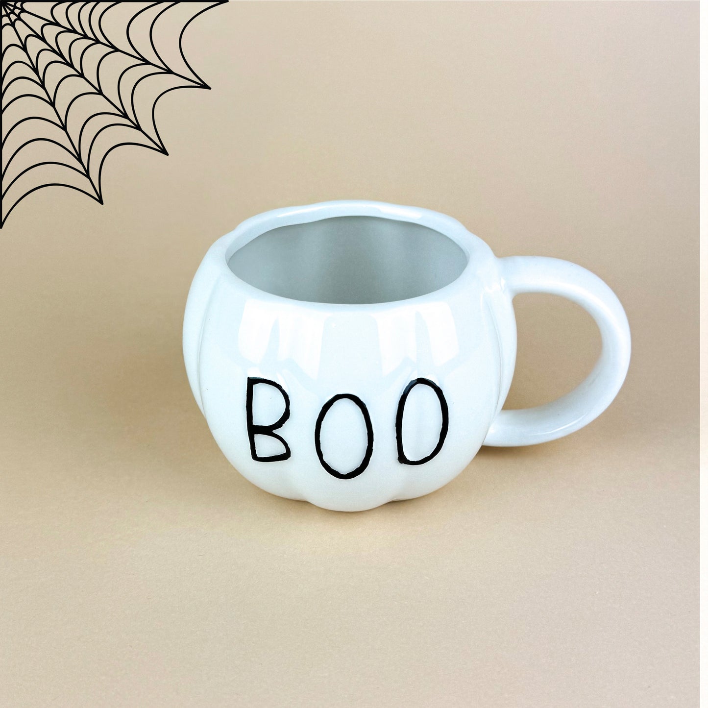 White Boo Pumpkin Mug 13.5cm