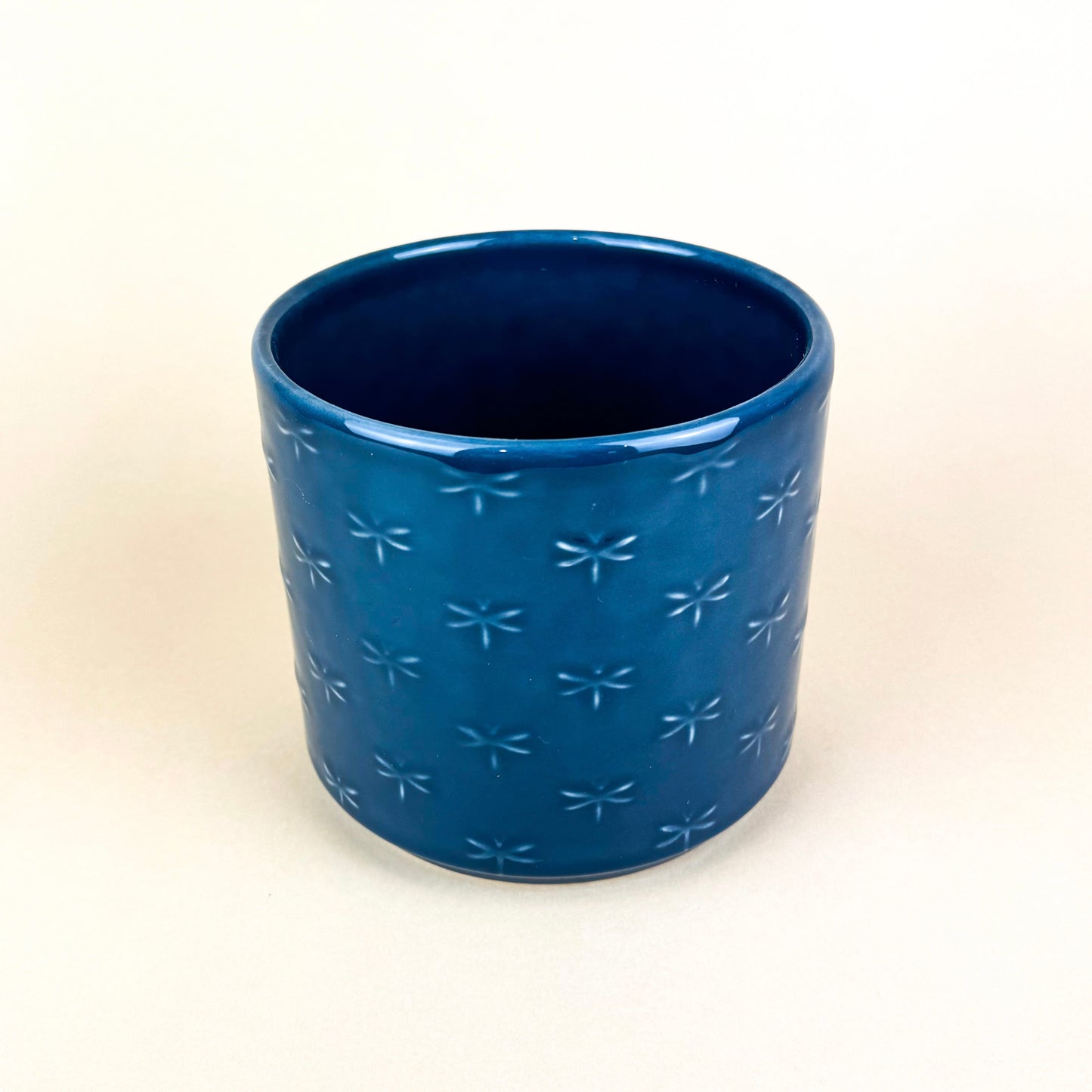 Blue Dragonfly Ceramic 13cm Ceramic Plant Pot