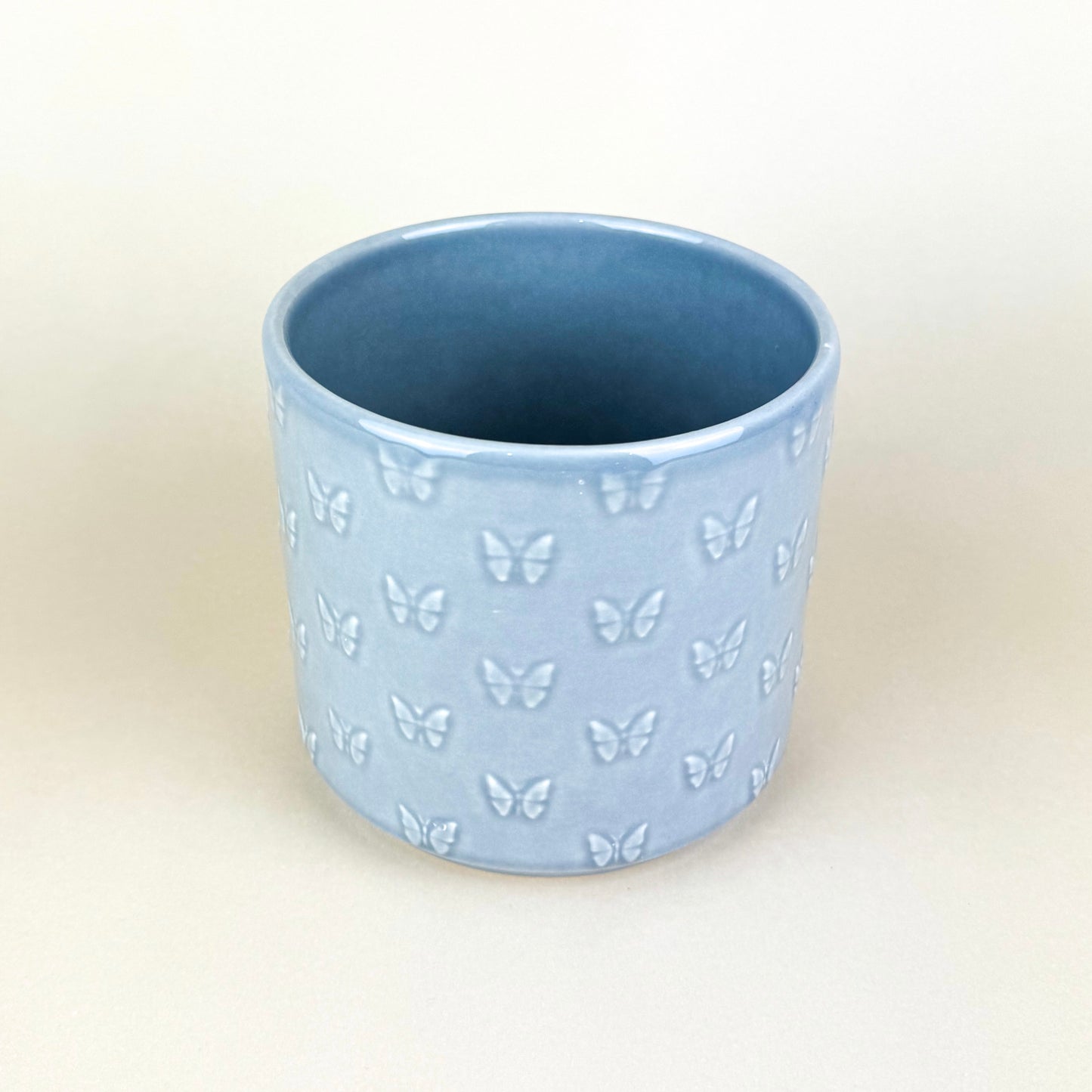 Grey Butterfly Ceramic 13cm Plant Pot