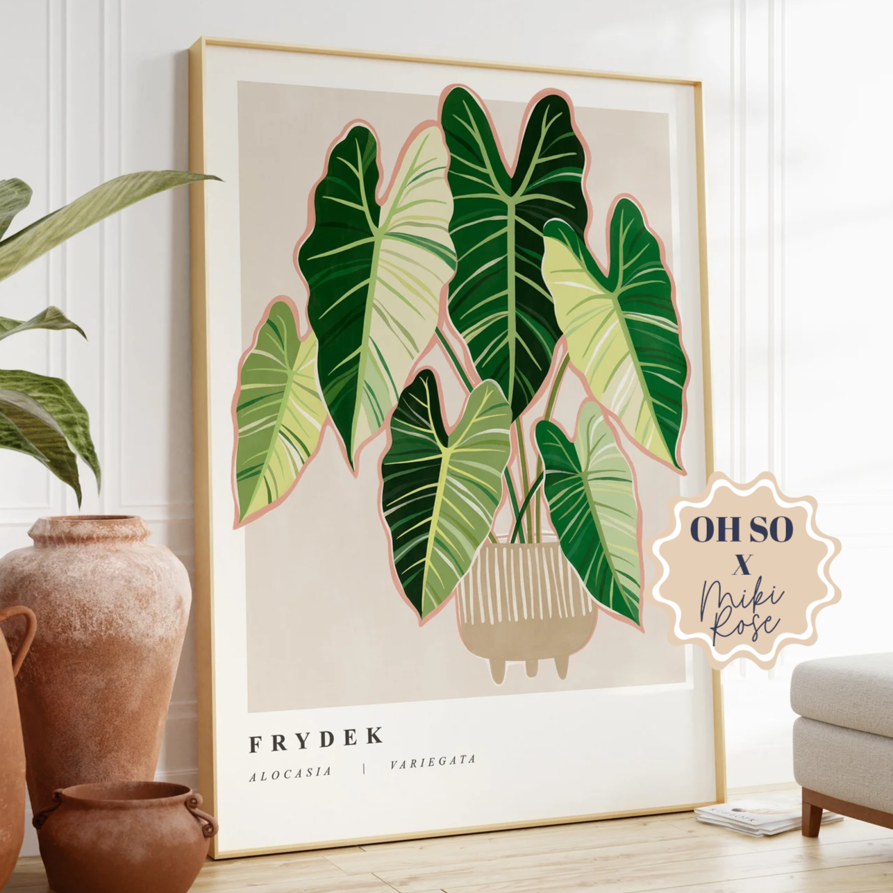 Alocasia Frydeck Variegated A2 Print